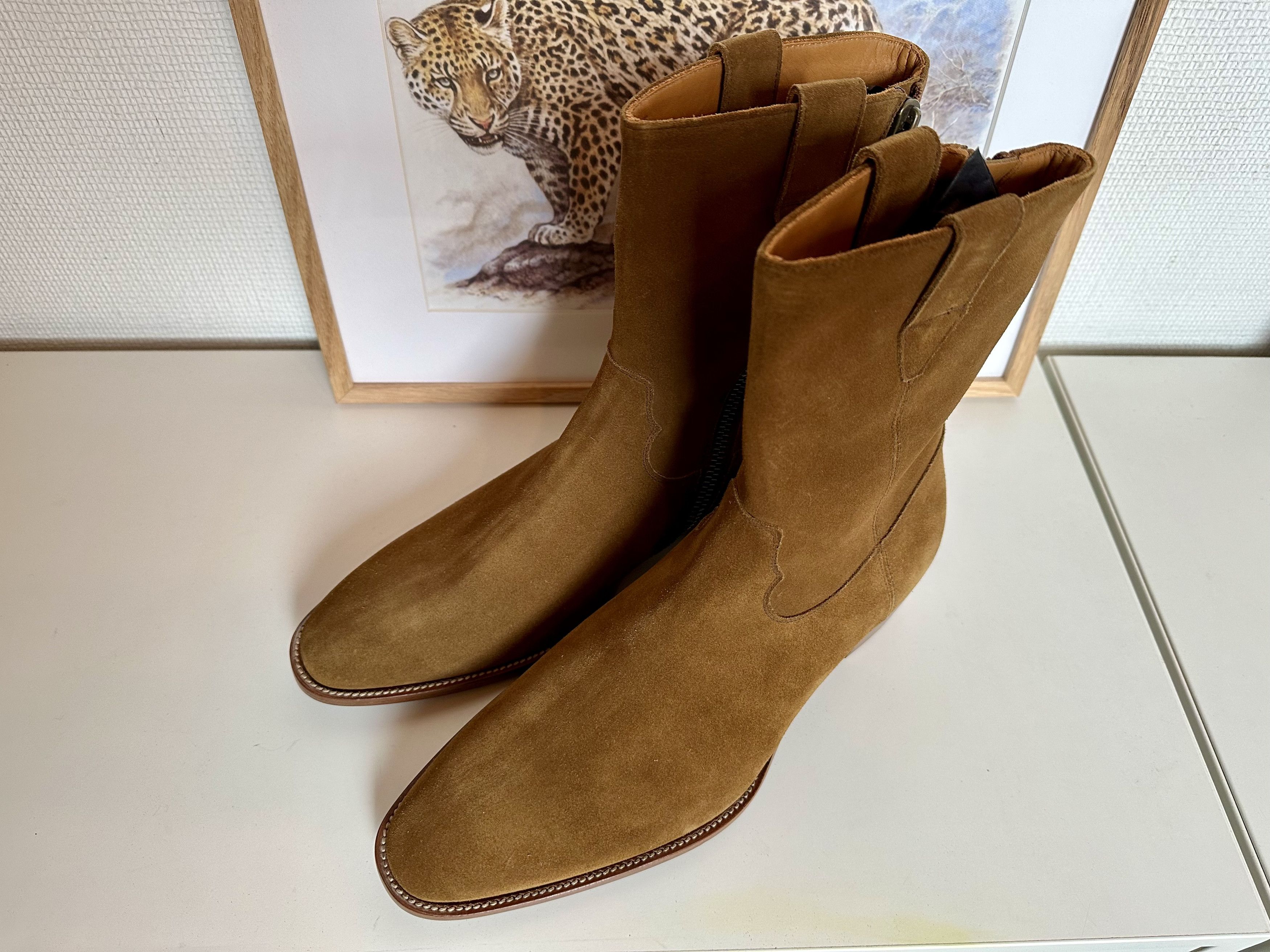 Hedi Slimane × Saint Laurent Paris AW13 OCHRE COWBOY WYATT ROCK BOOTS Size US 9 / EU 42 - 2 Thumbnail