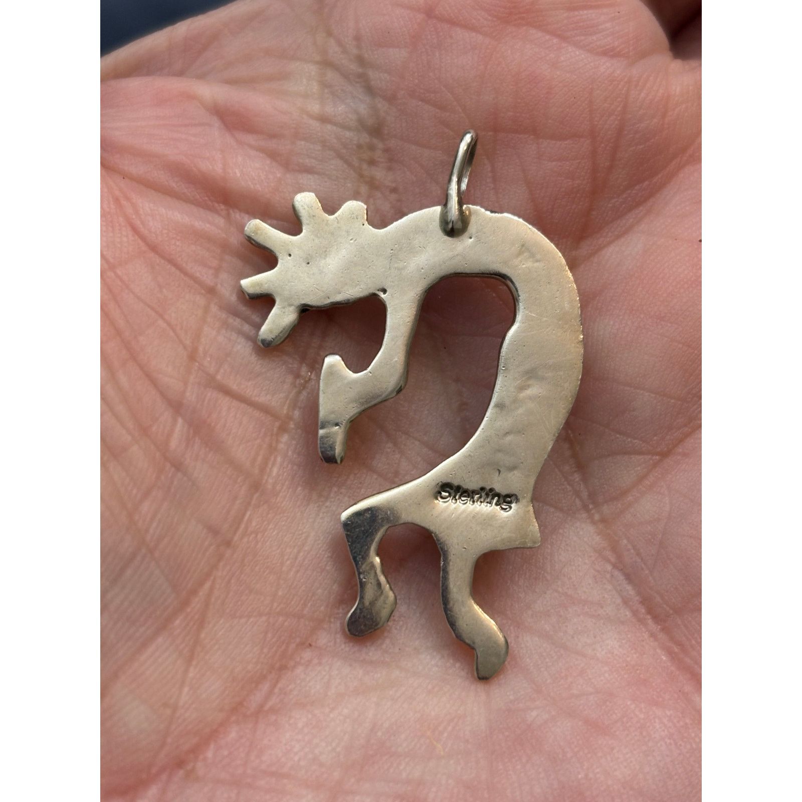 Other Vintage Sterling Silver Kokopelli Pendant Turquoise Accent Size ONE SIZE - 3 Thumbnail