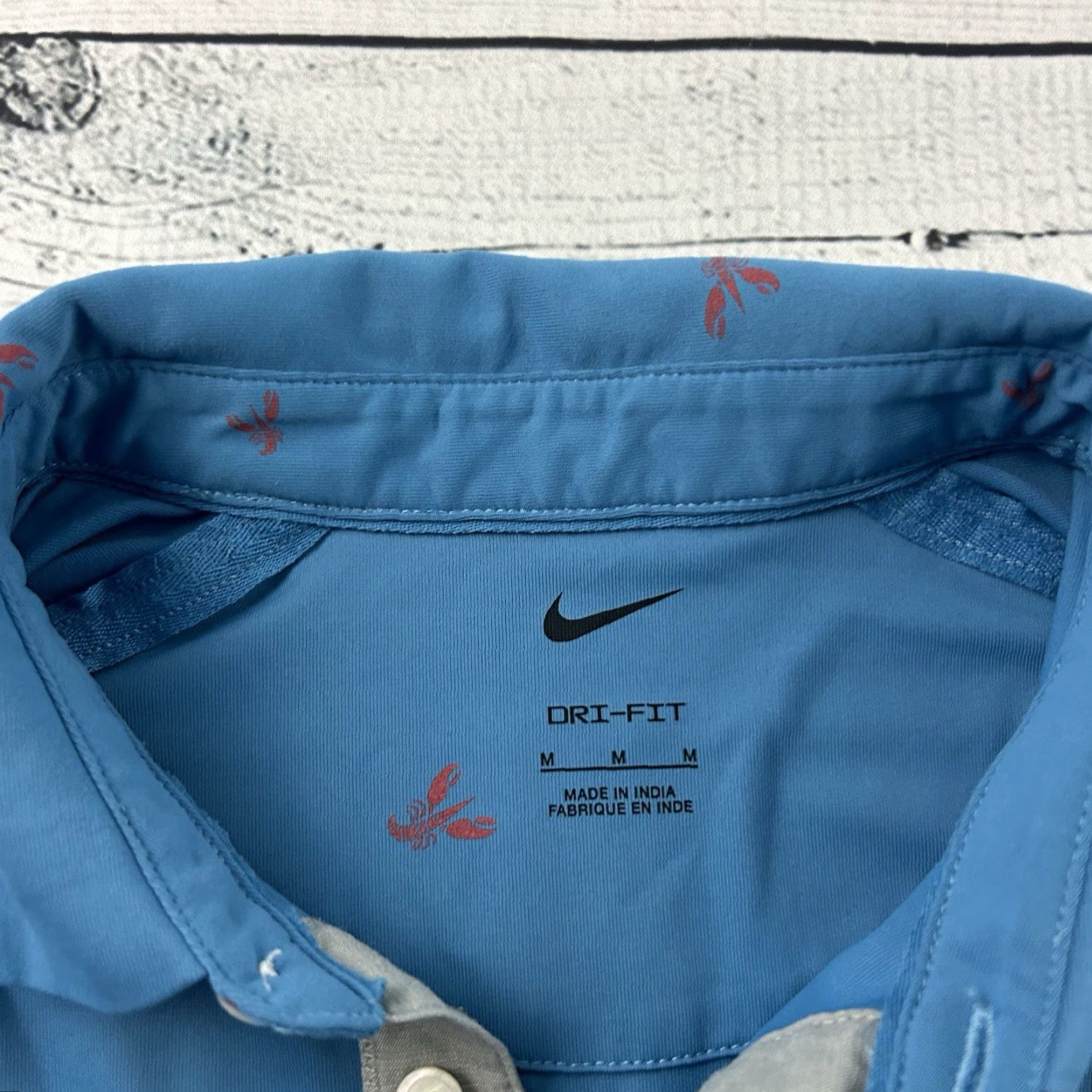 Nike Nike Dri-Fit Lobster Print Short Sleeve Golf Polo Shirt Men's M Blue Size US M / EU 48-50 / 2 - 3 Thumbnail
