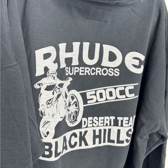 Rhude Rhude Supercross Hoodie Vintage Black Men’s XL Size US XL / EU 56 / 4 - 3 Thumbnail