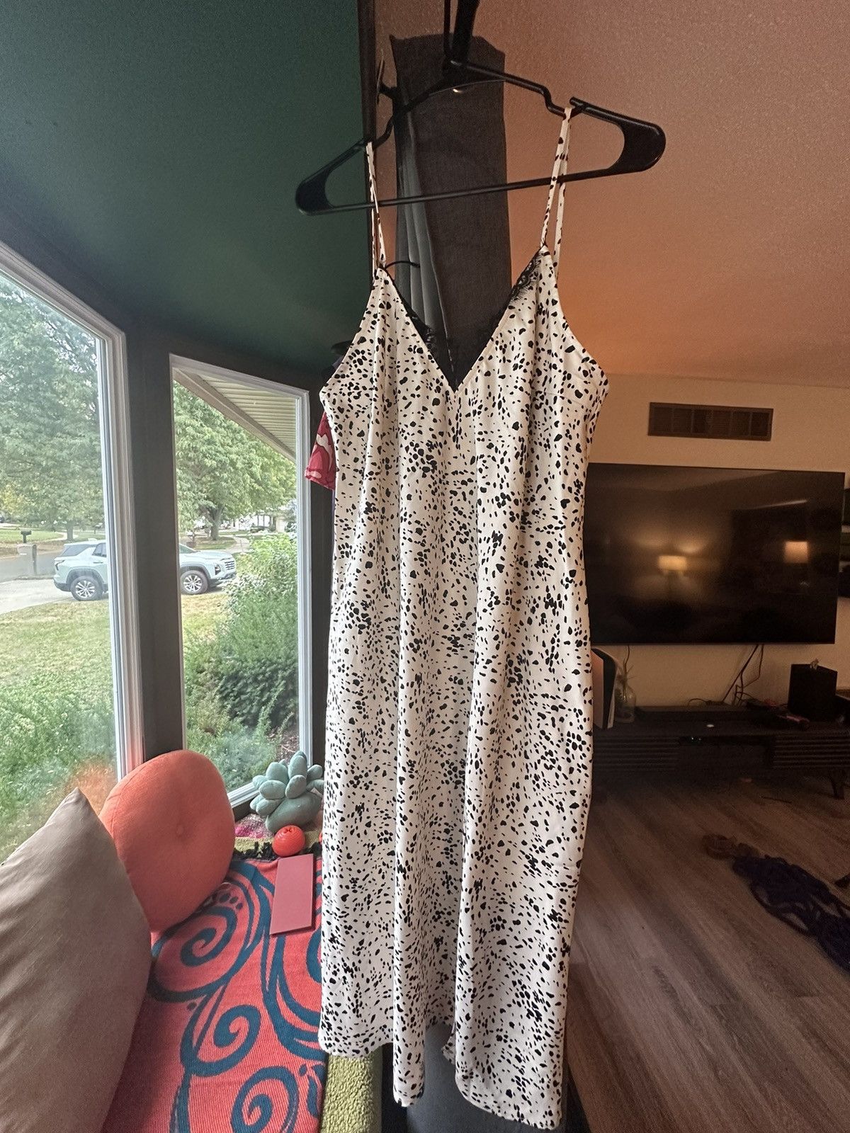 Target Basics Leopard Print Cami Lace Slip Dress Size M / US 6-8 / IT 42-44 - 2 Thumbnail