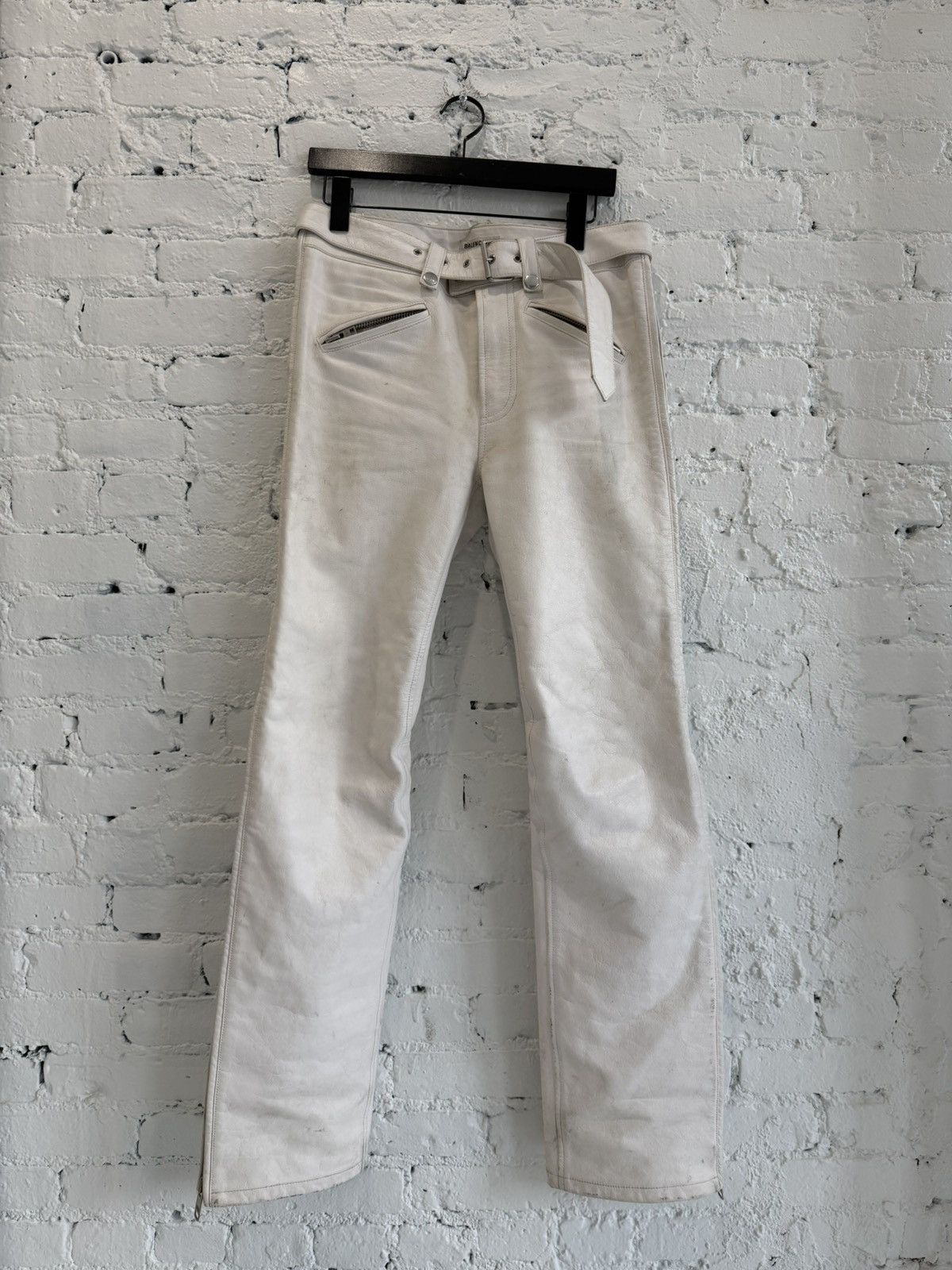 Balenciaga 2000s BALENCIAGA LEATHER BIKER PANTS Size US 28 / EU 44 - 1 Thumbnail