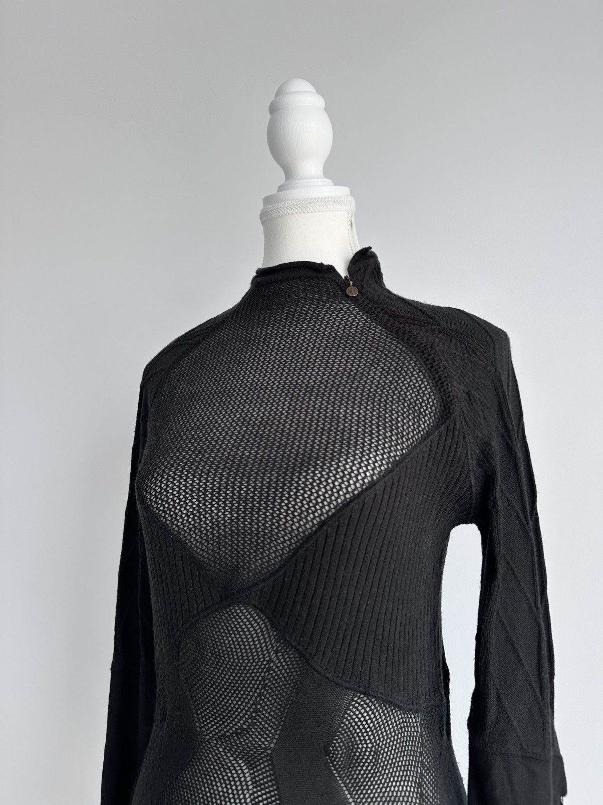 Just Cavalli 00s Just Cavalli Y2K Black Cotton Mini Mesh Dress Sz 46 Size L / US 10 / IT 46 - 3 Thumbnail