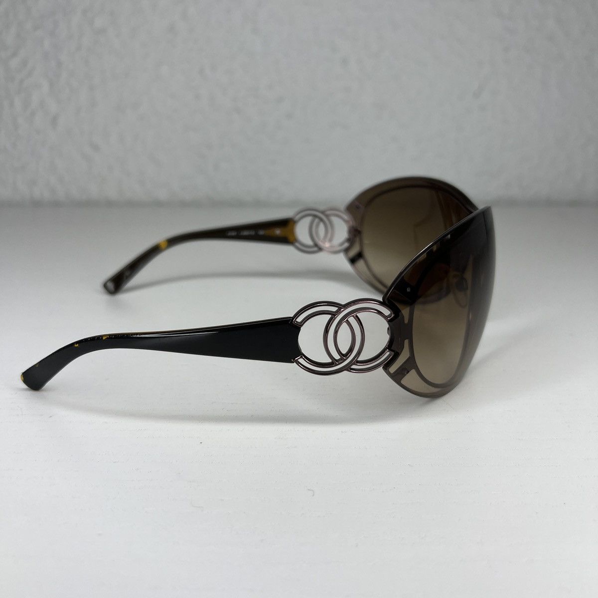 Chanel Chanel CC Oversized Brown Sunglasses Brown Fade Y2K Retro Size ONE SIZE - 4 Thumbnail