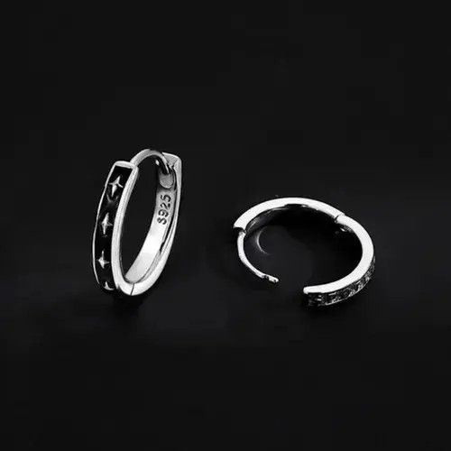 Other 925 Silver Plated Small Silver Hoop Earrings for Men Women Size ONE SIZE - 2 Thumbnail