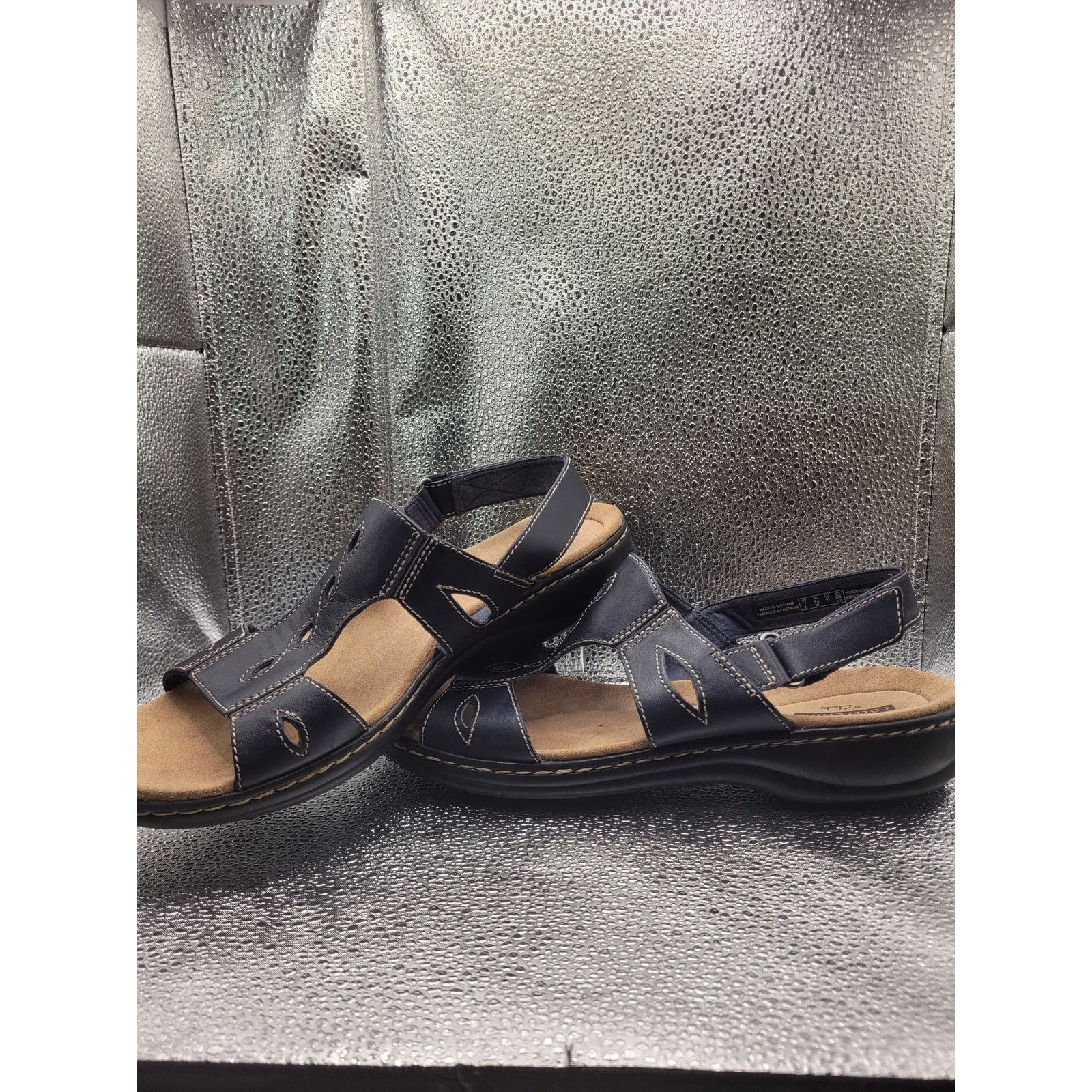 Clarks Clarks Women Navy Sandals Adjustable Velcro Strap Sz 9.5 Size US 9.5 / IT 39.5 - 3 Thumbnail