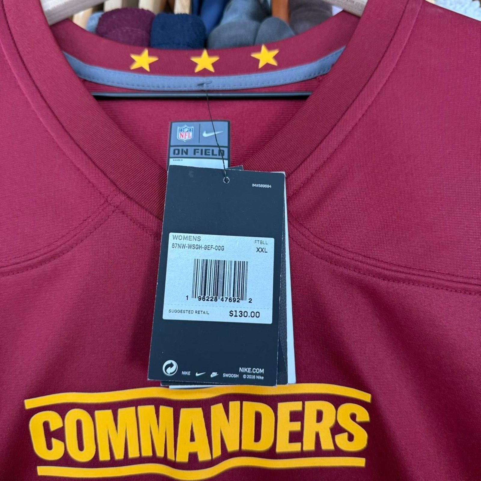 Nike Washington Comanders NEW Football Nike On Field Jersey Size US XXL / EU 58 / 5 - 6 Thumbnail