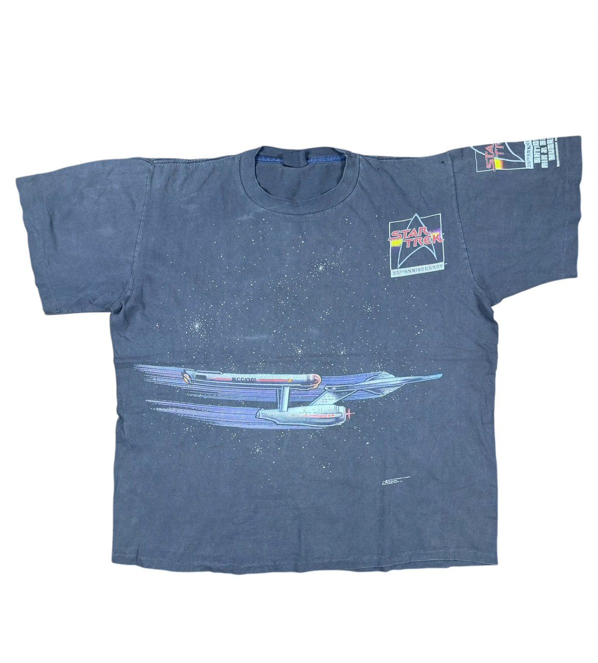 Vintage Vintage 90s Distressed USS Enterprise Star Trek Movie 25th Size US XL / EU 56 / 4 - 1 Thumbnail