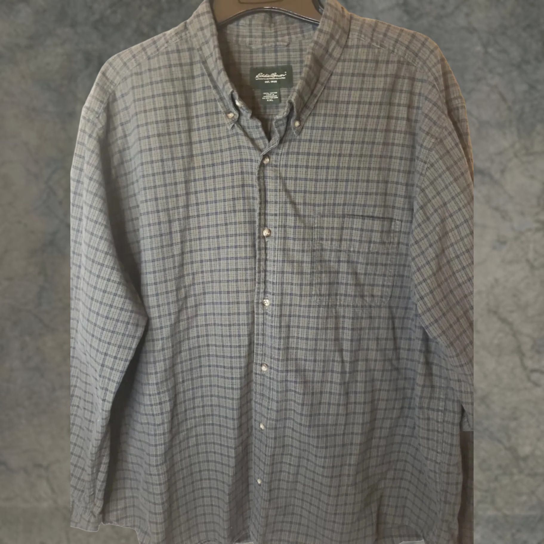 Eddie Bauer Eddie Bauer Button-Up Flannel Shirt Mens 2XL Blue Gray Check Cotton Outdoor Casual Comfort Lumberjack Mens Size US XXL / EU 58 / 5 - 1 Thumbnail