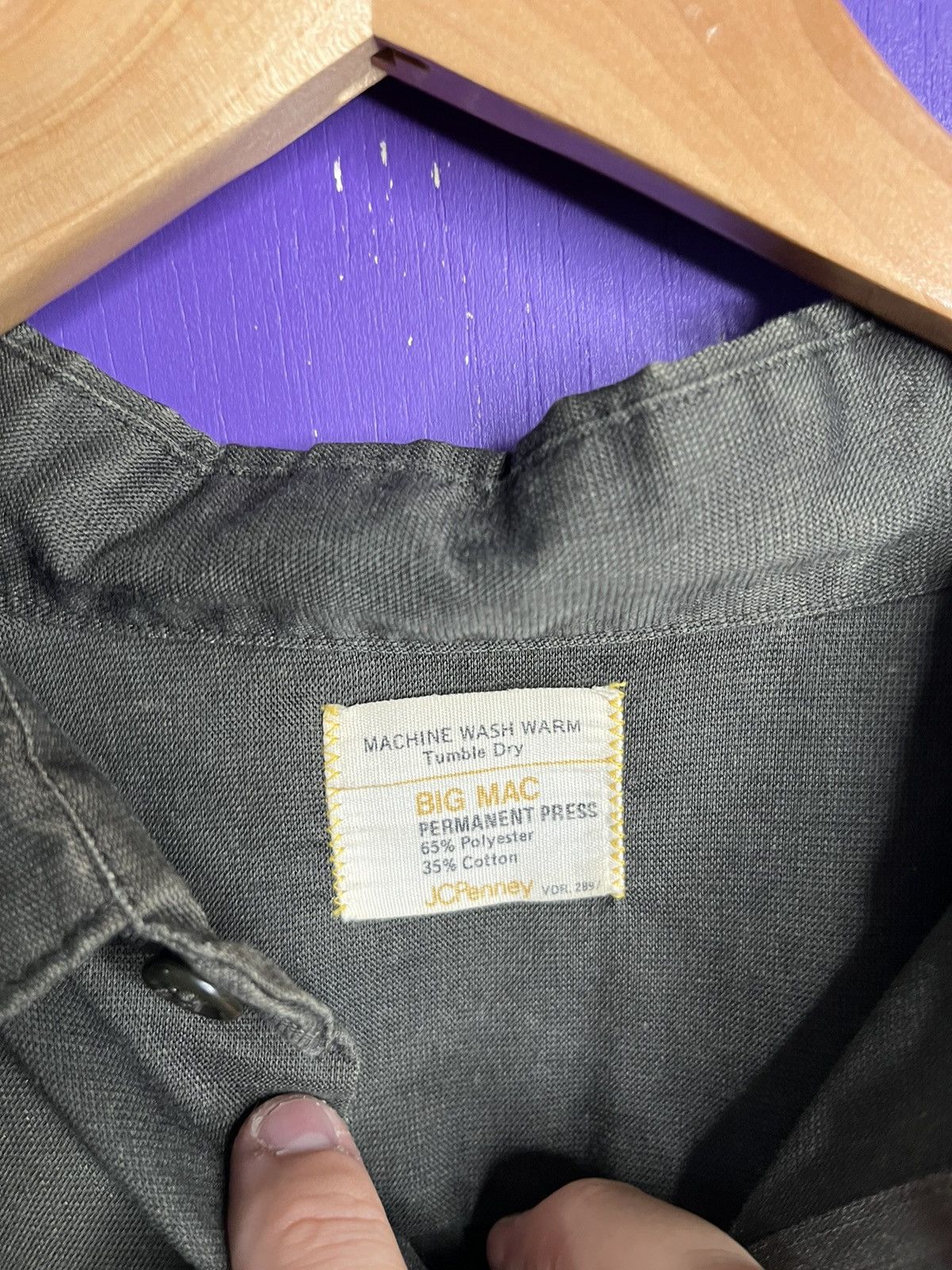 JCPenney × Vintage Vintage 70s JC Penney faded black work shirt Size US XL / EU 56 / 4 - 4 Thumbnail