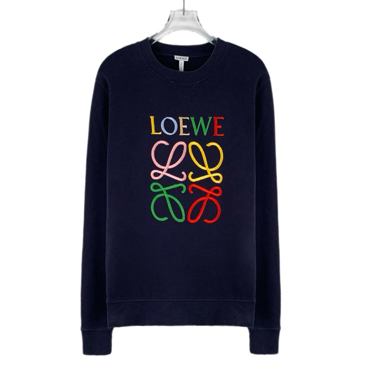 Loewe Loewe Dark Blue Logo Long Sleeve Sweatshirt K26WX Size US XS / EU 42 / 0 - 1 Thumbnail