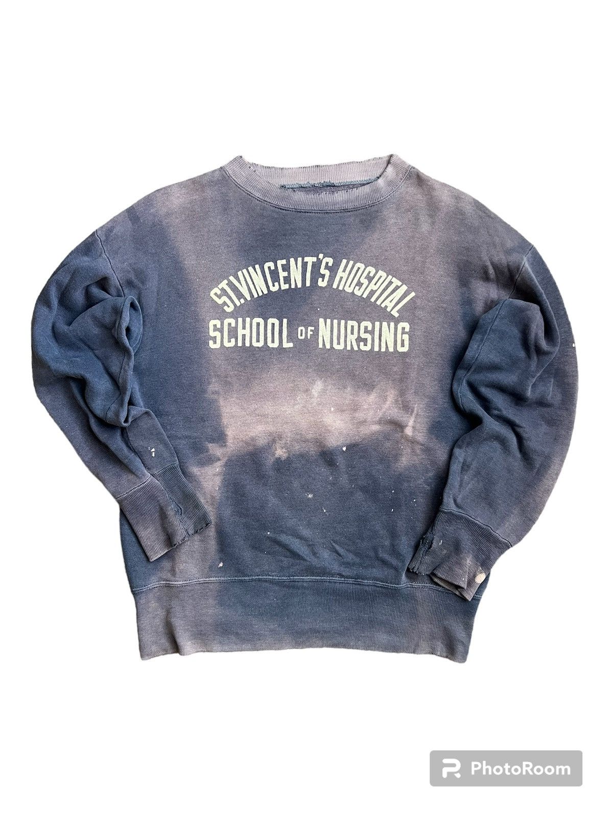 image of Vintage 50’S College Sweater Sweats in Blue, Men's (Size Medium)