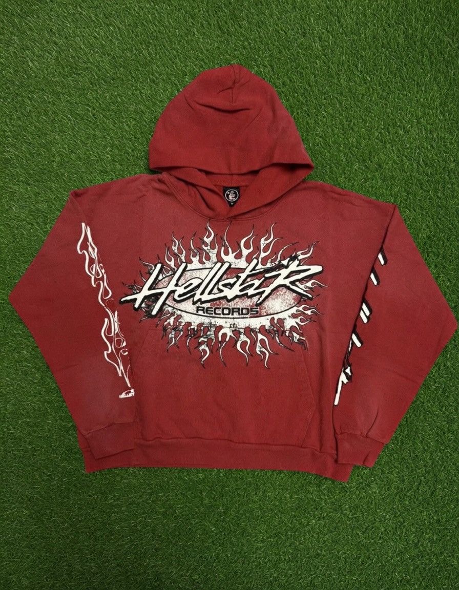 HELLSTAR HELLSTAR records red hoodie Size US M / EU 48-50 / 2 - 1 Thumbnail