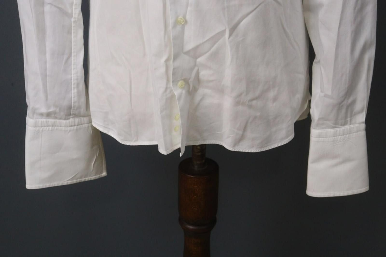 Designer Boggi White Cotton Collared Button Front Dress Shirt Size 40 Size 38R - 3 Thumbnail