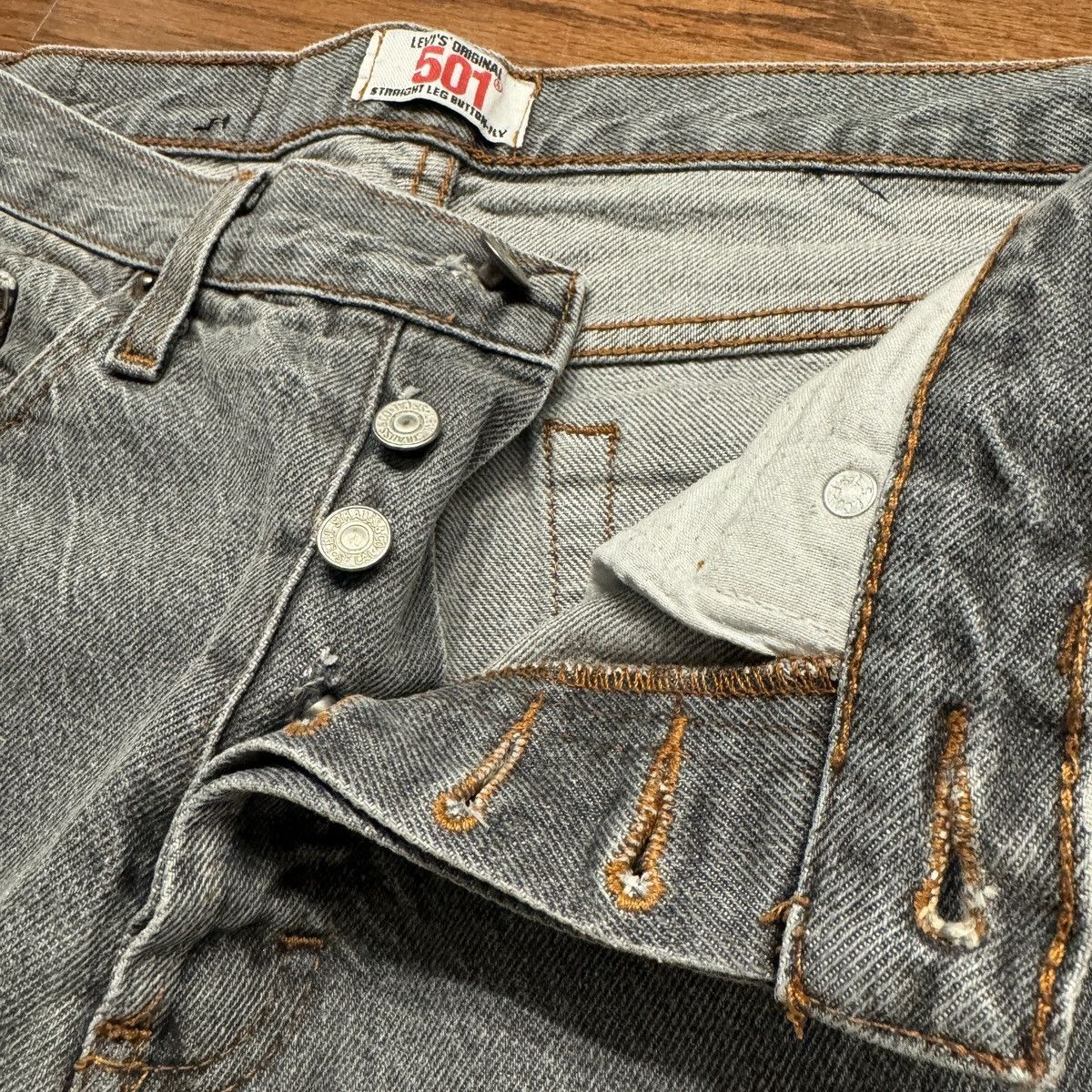 Levi's Levi’s 501 0632 Gray/Black Denim Pants W34 Size US 34 / EU 50 - 8 Thumbnail