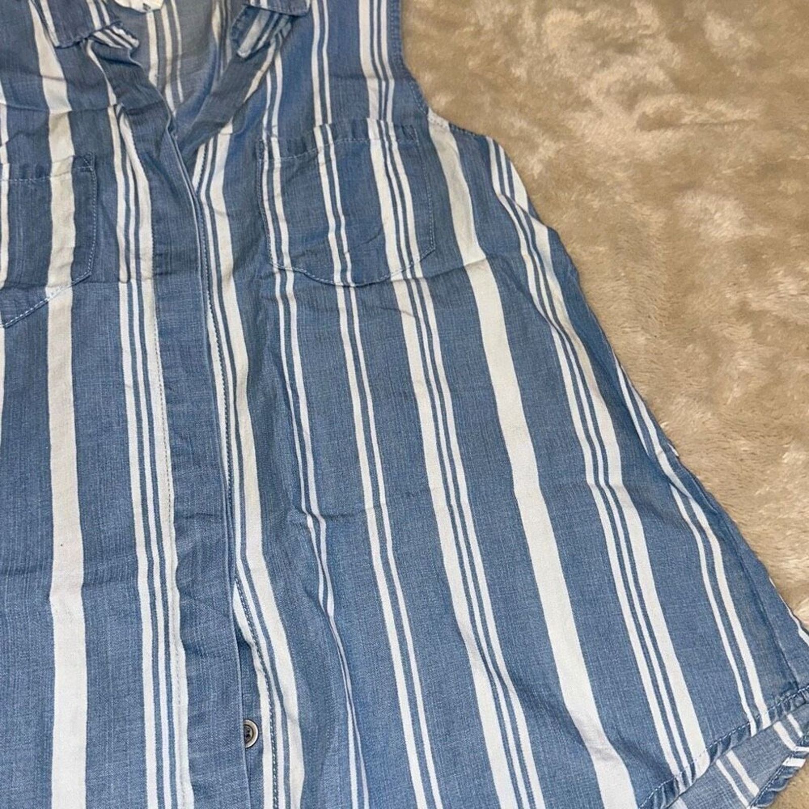Other Harper Heritage Blue & White Stripe Collared Tank Top | Sz S Size S / US 4 / IT 40 - 5 Thumbnail