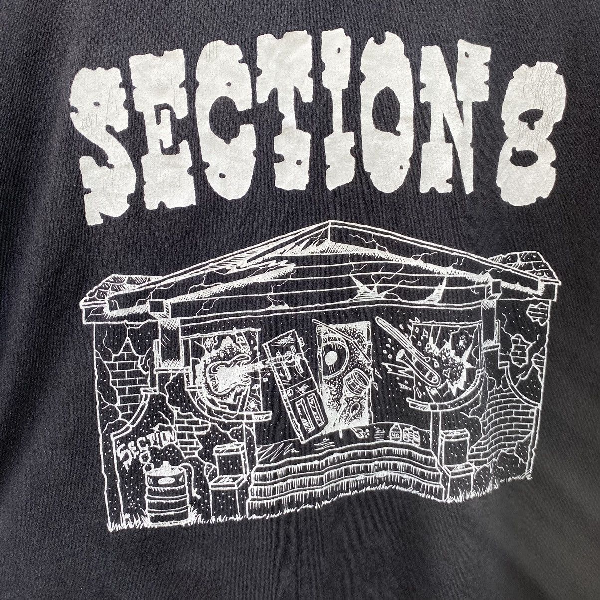 Band Tees Thrashed Faded Vintage Y2K Section 8 Hardcore ERD GRUNGE TEE Size US XL / EU 56 / 4 - 3 Thumbnail
