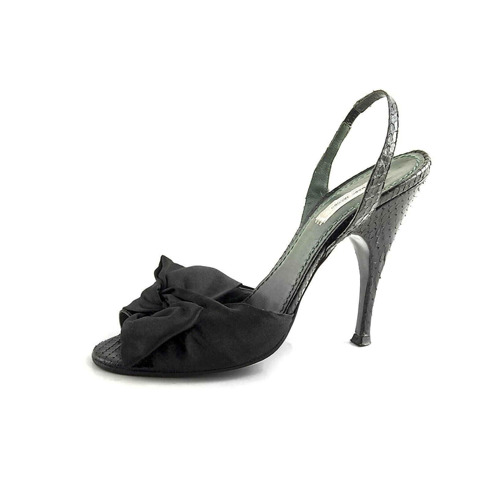 Marc Jacobs Marc Jacobs Sandals Black Satin Snakeskin Bow EU 38.5 US 8.5 Size US 8.5 / IT 38.5 - 1 Thumbnail