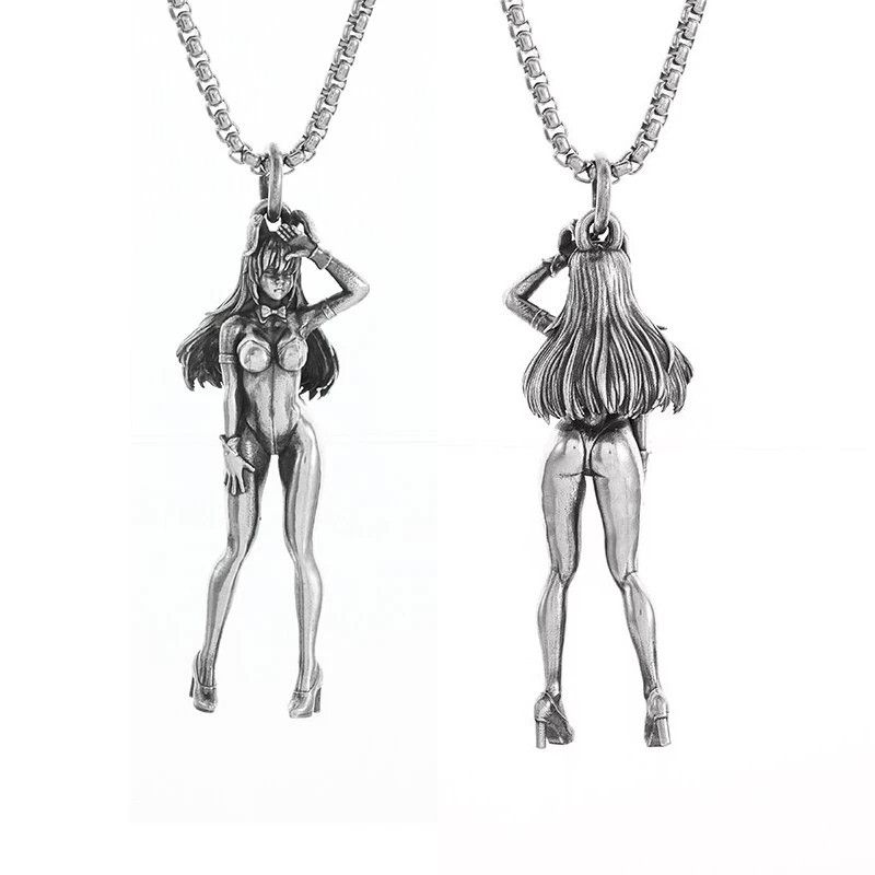 Vintage Cute Bunny Girl Pendant Necklace Size ONE SIZE - 6 Thumbnail