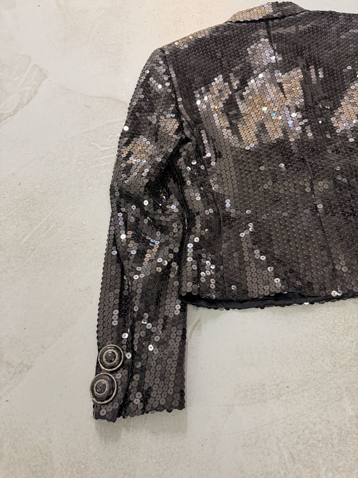 Versace F/W 1995 Gianni Versace Couture Black Sequin Medusa Jacket Size S / US 4 / IT 40 - 11 Thumbnail