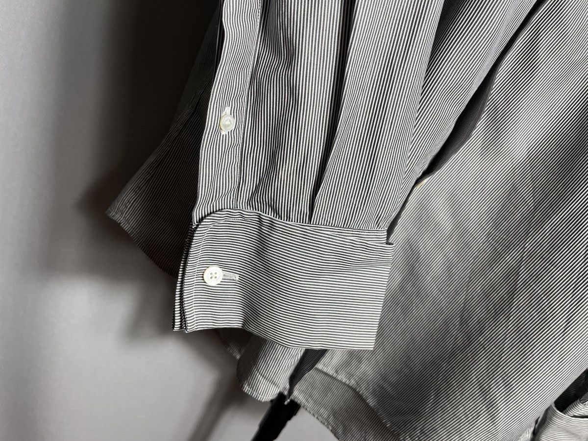 Gieves & Hawkes Gieves & Hawkes Shirt Mens Collar Striped Gray Double Cuff Size US XL / EU 56 / 4 - 5 Thumbnail