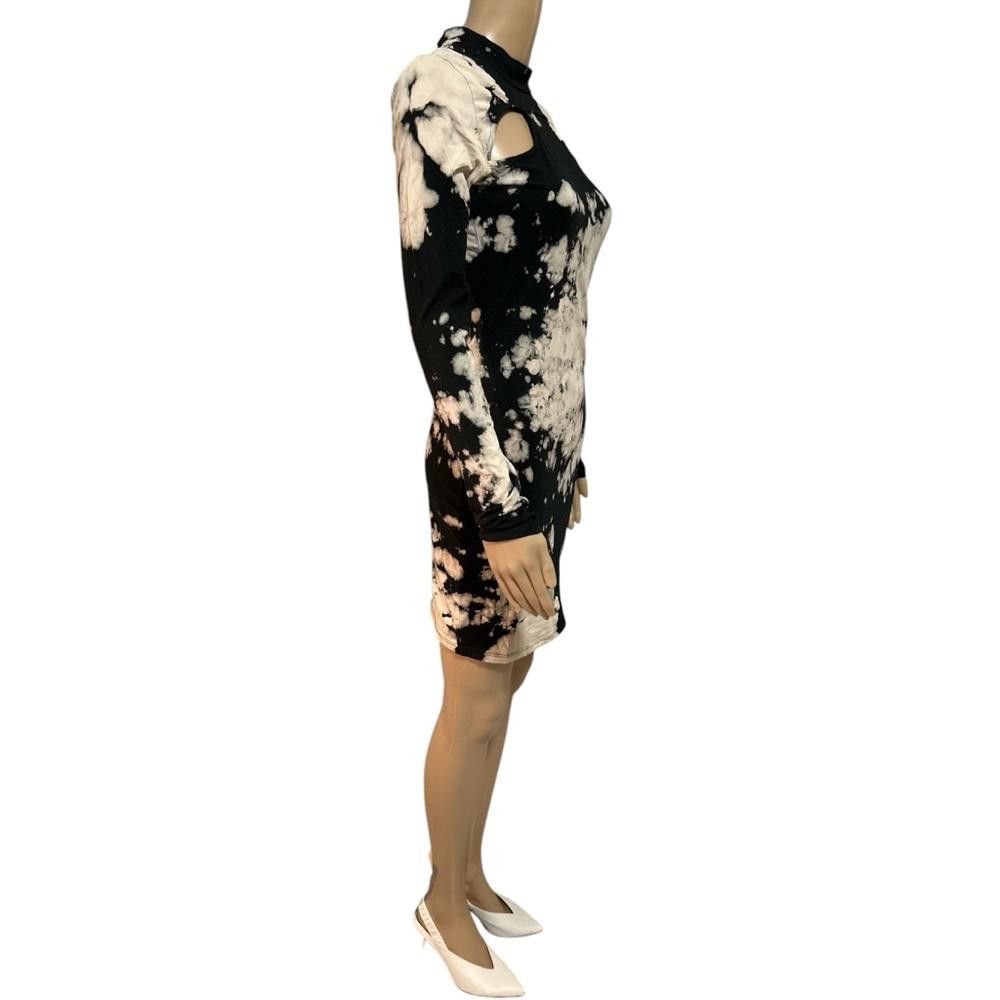 H&M Stylish Black and Cream Women's Dress Size S / US 4 / IT 40 - 2 Thumbnail