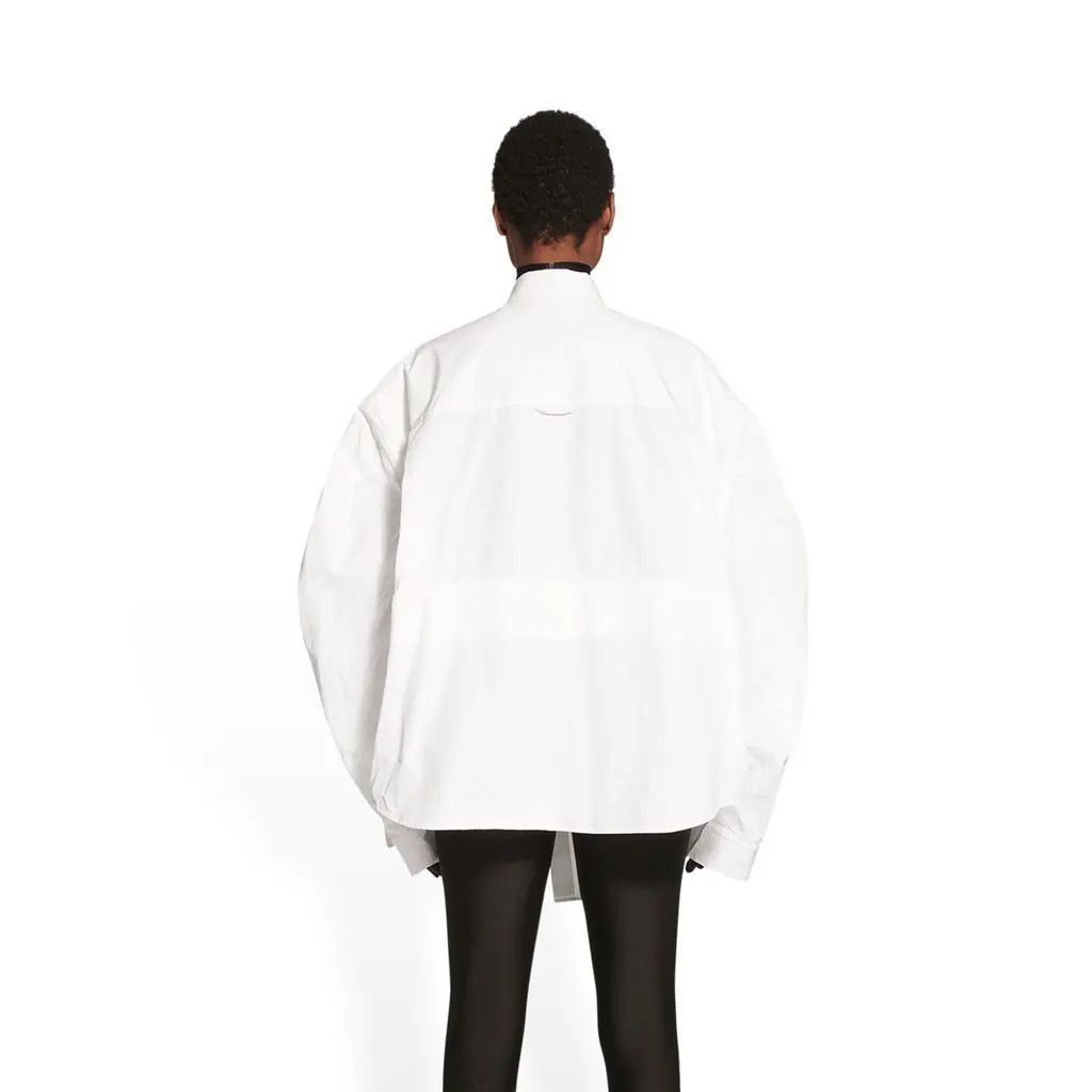 Balenciaga o1la1rc1a0425 Twisted Sleeve Shirt in White Size US M / EU 48-50 / 2 - 2 Thumbnail