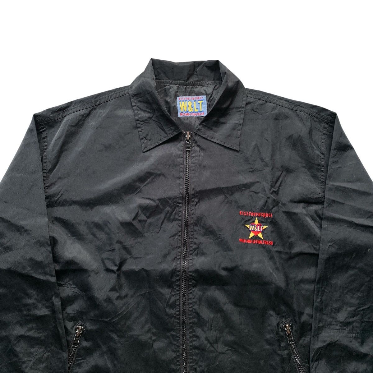 Walter Van Beirendonck Vintage W&LT “Kiss The Future” Embroidery Logo Coach Jacket Size US XL / EU 56 / 4 - 6 Thumbnail