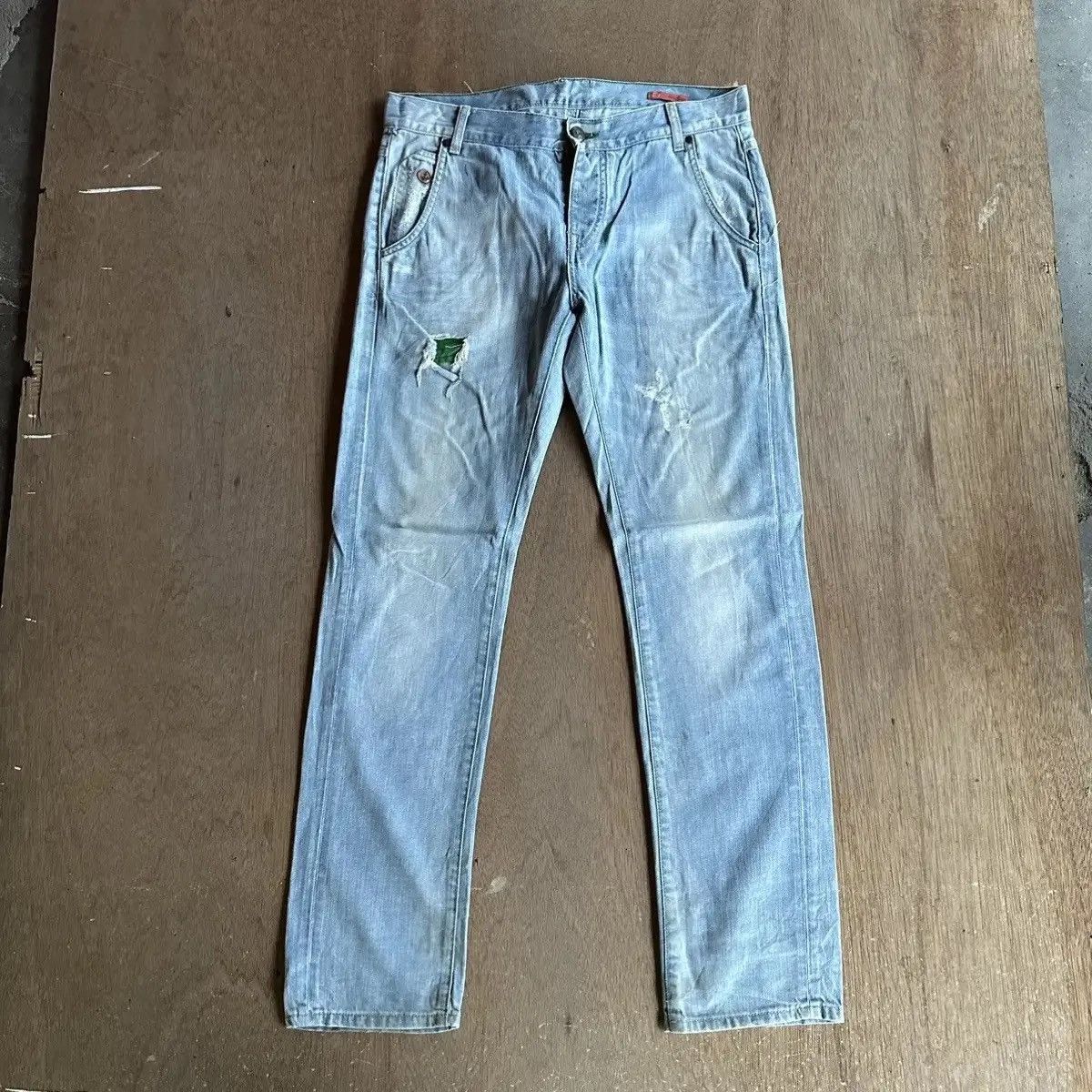 Seditionaries W34 L31🔥DISTRESSED DENIM YOUNGDIVISION JAPAN CINCHBACK PANT Size US 34 / EU 50 - 3 Thumbnail