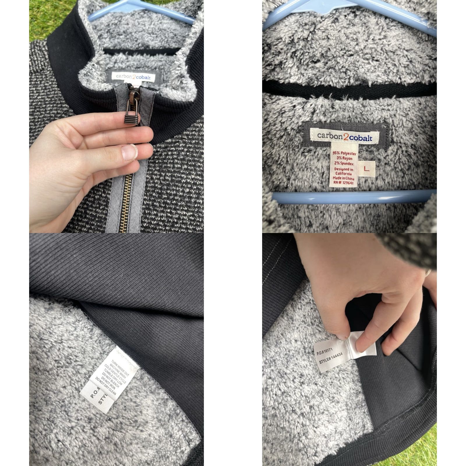 Carbon2Cobalt Carbon2Cobalt Jacket Mens Large Dark Gray Full Zip Deep Pile Transcendent Sherpa Size US L / EU 52-54 / 3 - 8 Thumbnail