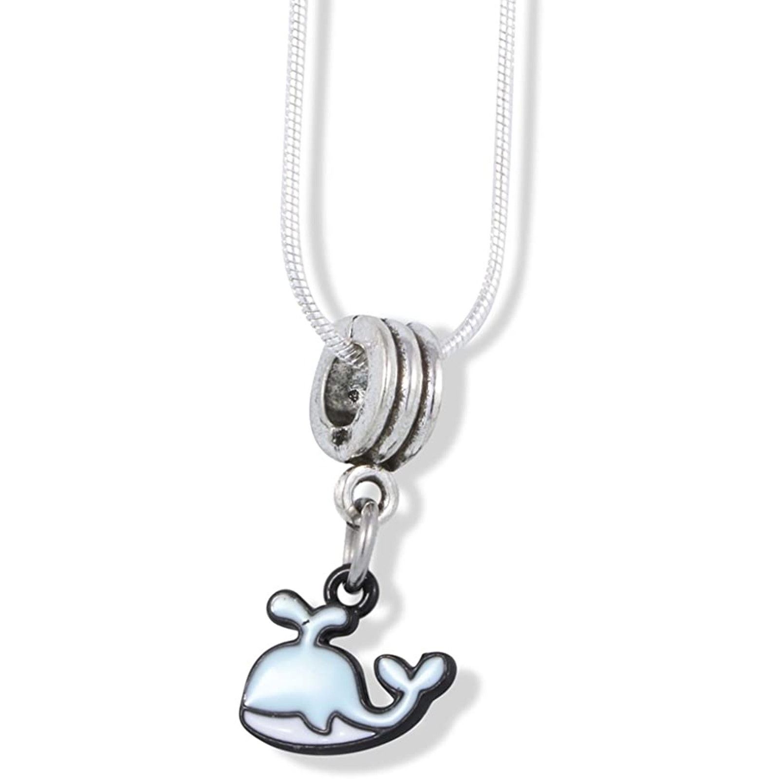 & Other Stories Whale with Blue Spouting Water Charm Snake Chain Necklace Size ONE SIZE - 1 Thumbnail