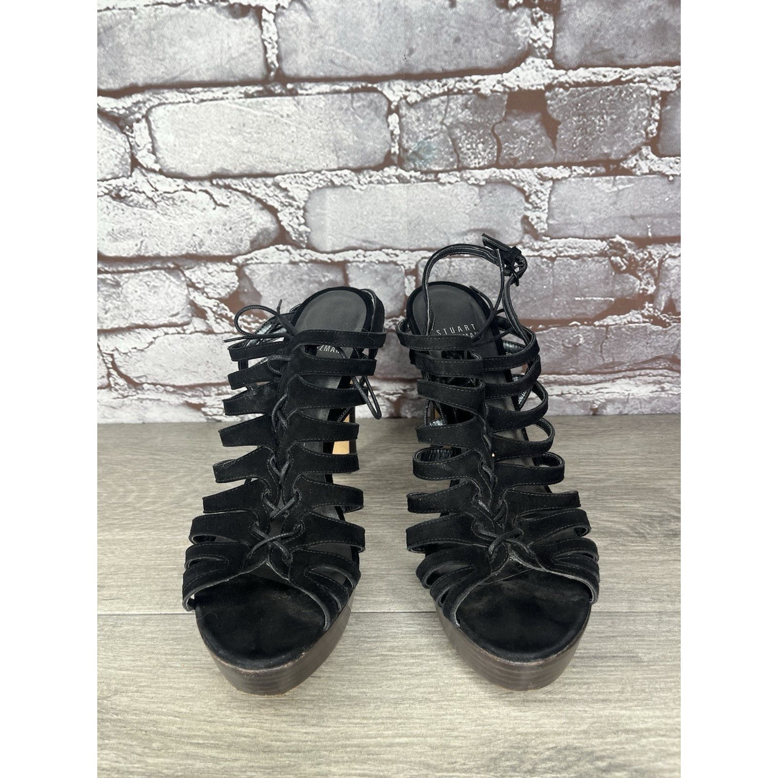 Stuart Weitzman Stuart Weitzman Black Suede Leather Caged Stiletto Heels Wom Size US 6 / IT 36 - 14 Thumbnail