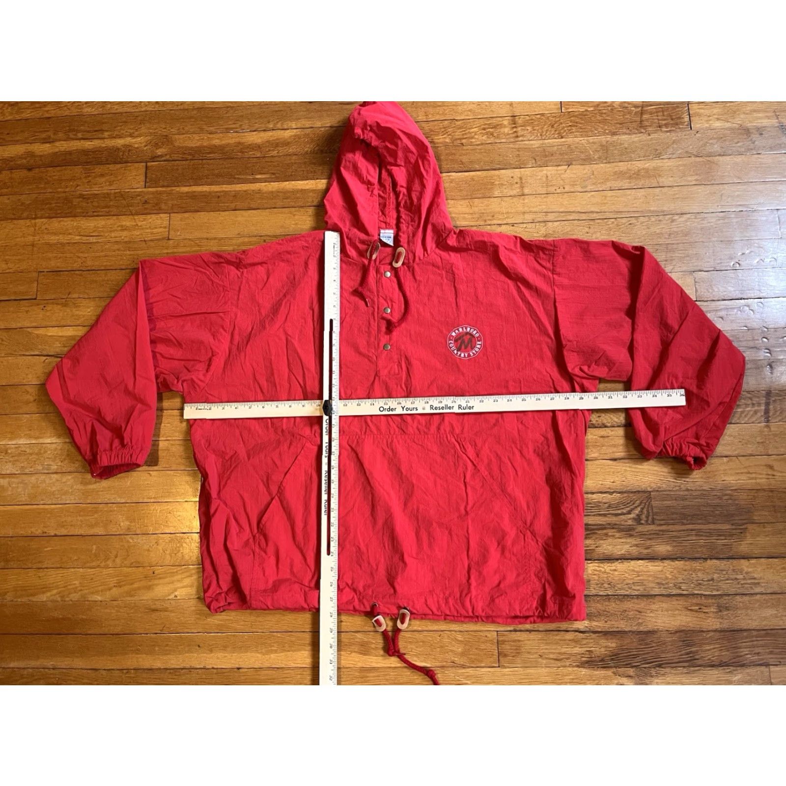 Marlboro VINTAGE Marlboro Country Store Windbreaker Jacket Men XL Red 90s Casual Outdoor Grunge Retro Logo Pockets Hooded Size US XL / EU 56 / 4 - 7 Thumbnail