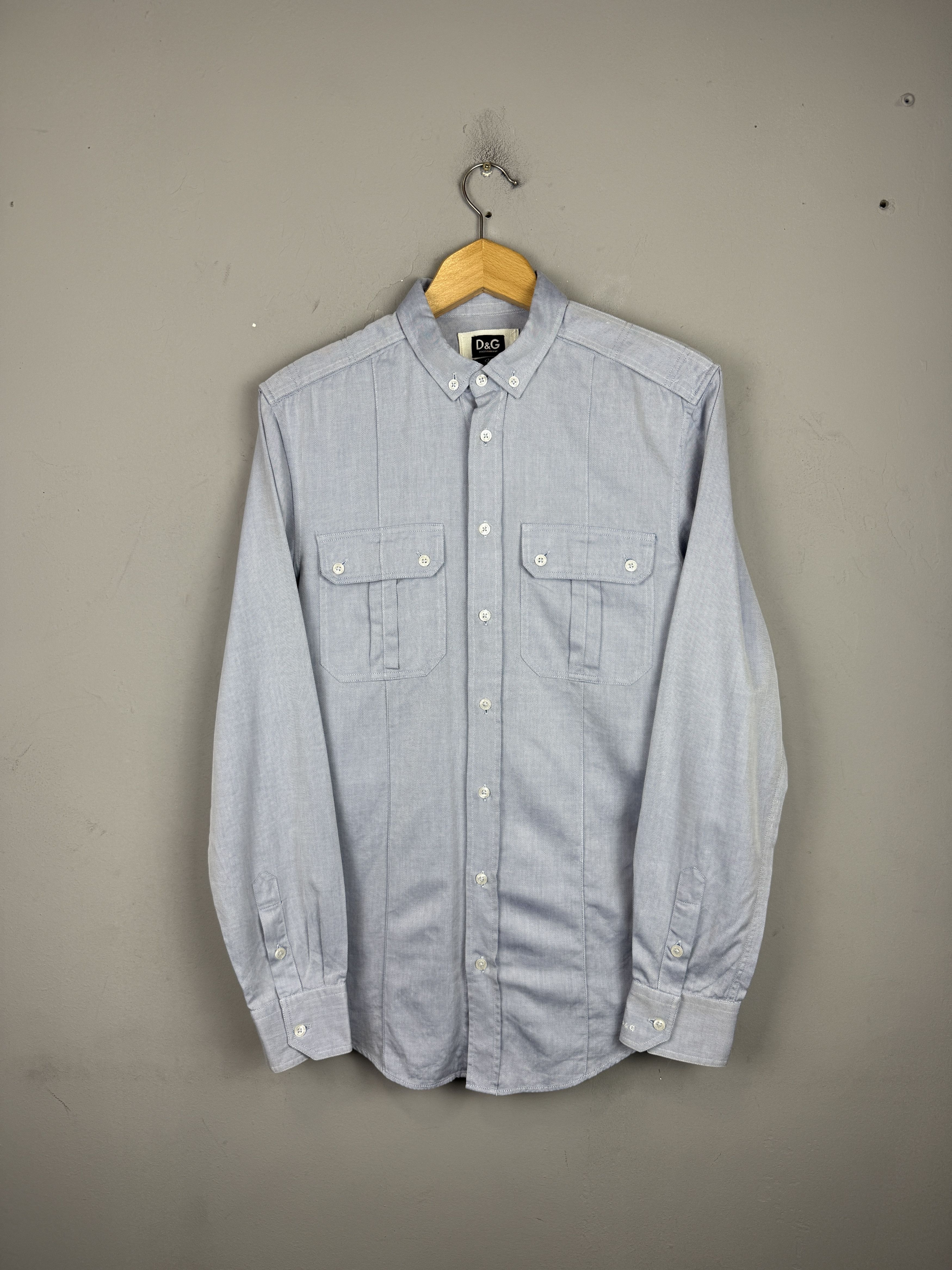Designer × Dolce & Gabbana Dolce & Gabbana Shirt Blue Slim Button Down Casual Cotton Size US M / EU 48-50 / 2 - 4 Thumbnail