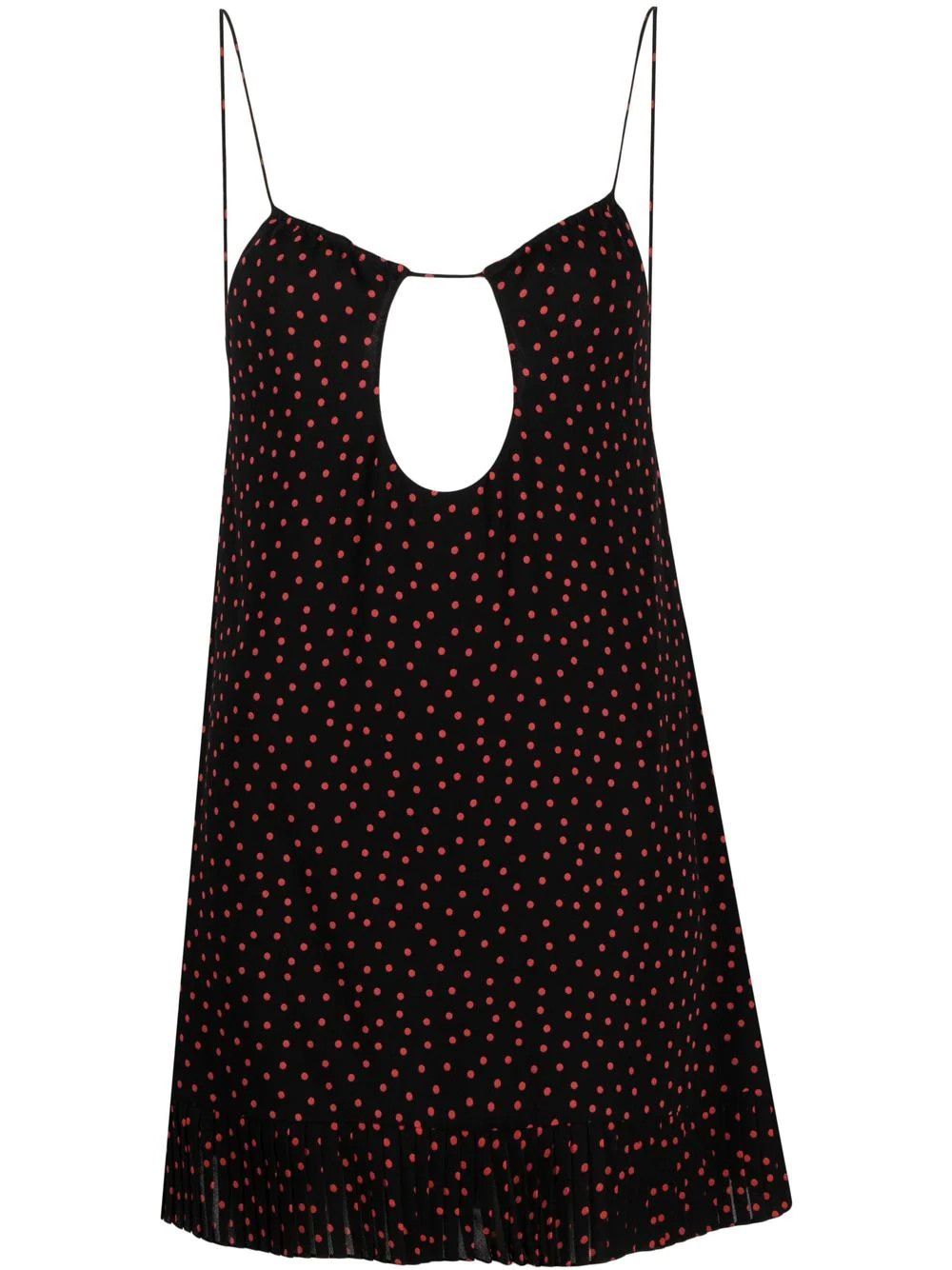 Saint Laurent Paris o1la1rc1a0425 683807 Robe Crepe Viscose Pois Mini Dress Size M / US 6-8 / IT 42-44 - 1 Thumbnail
