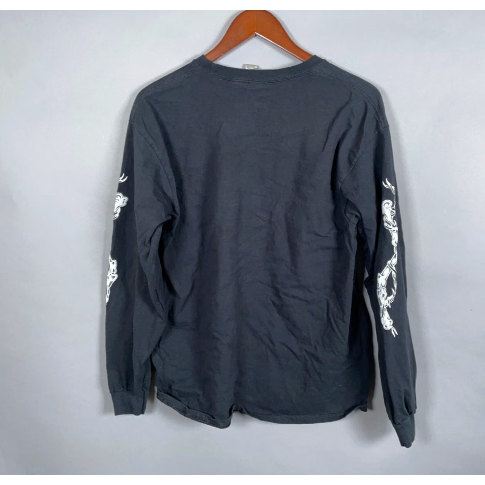 Gildan VINTAGE Gildan Men's T-Shirt Long Sleeve Black Animal Snake Tattoo Graphic Print Adult Large Size US L / EU 52-54 / 3 - 3 Thumbnail