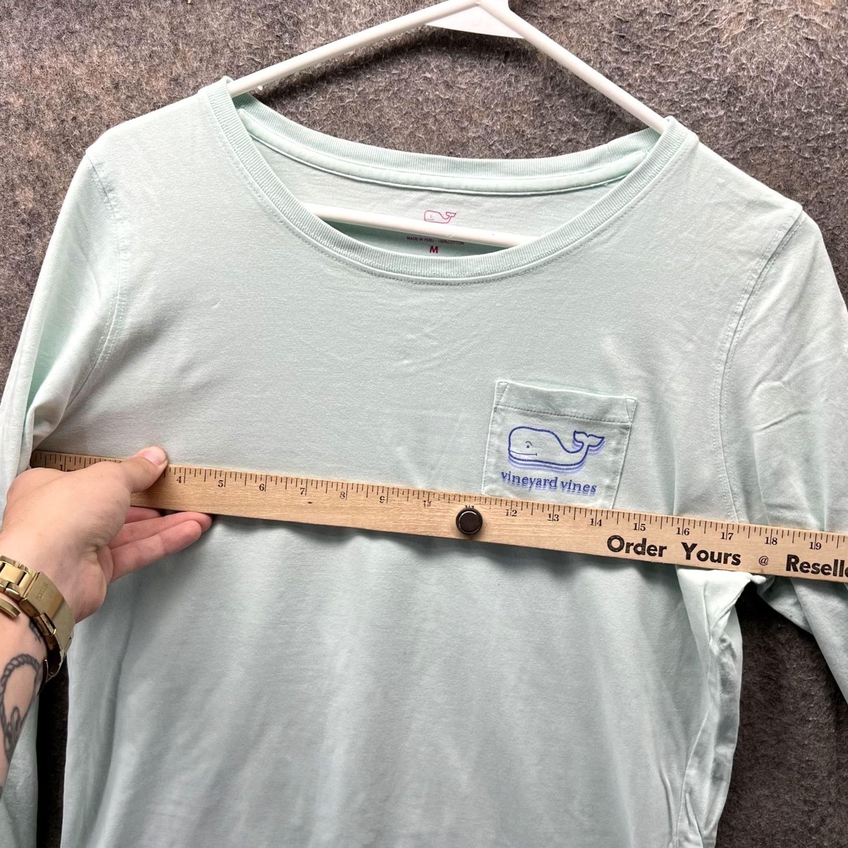 Vineyard Vines Vineyard Vines Shirt Womens Medium Green Long Sleeve Whale Graphic Pocket Tee Size M / US 6-8 / IT 42-44 - 5 Thumbnail