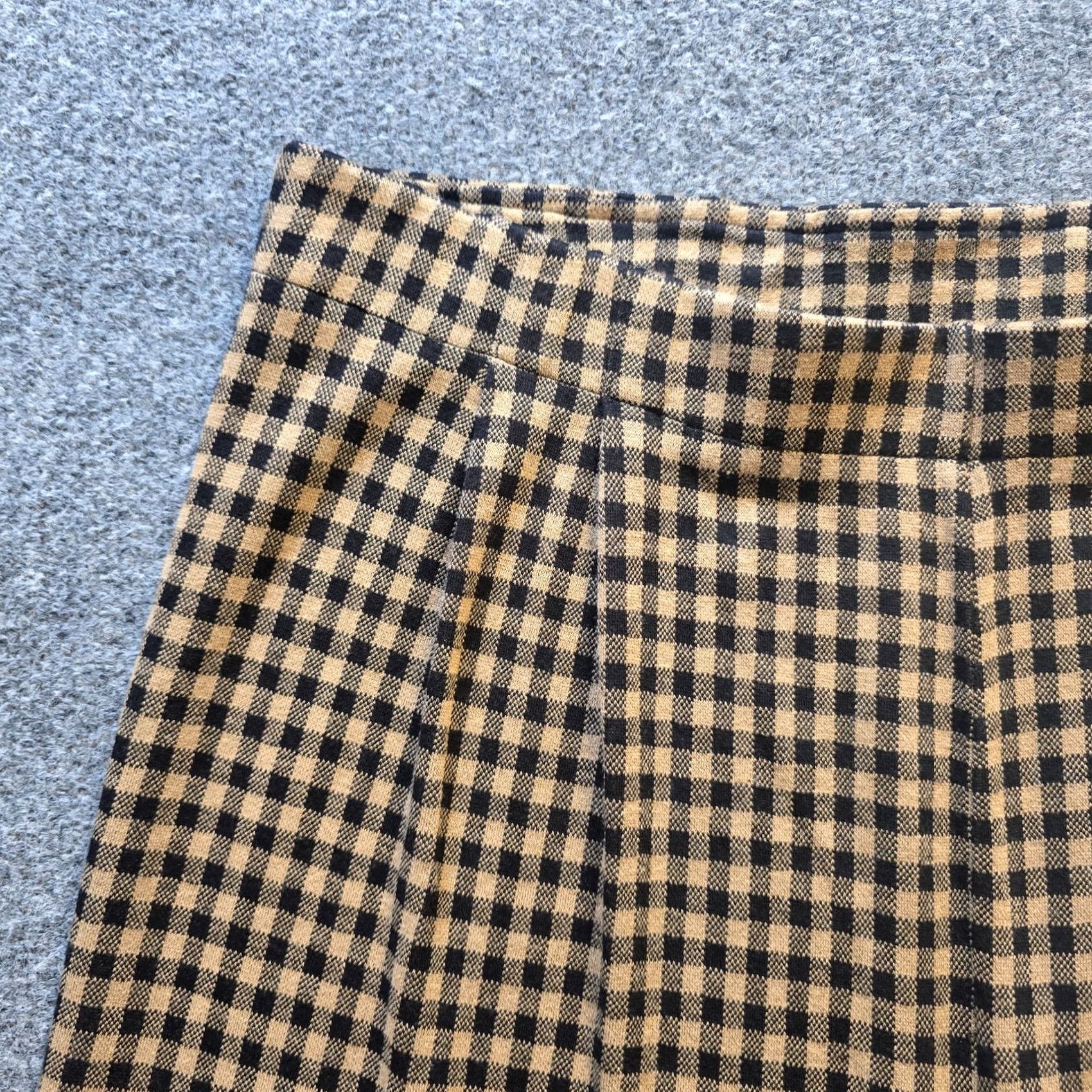 J. Jill J. Jill Pants Womens XL Petite Beige Plaid Capri Wide-Leg Stretch Casual Elastic Waist Knit Size 24" / US 00 / IT 34 - 3 Thumbnail