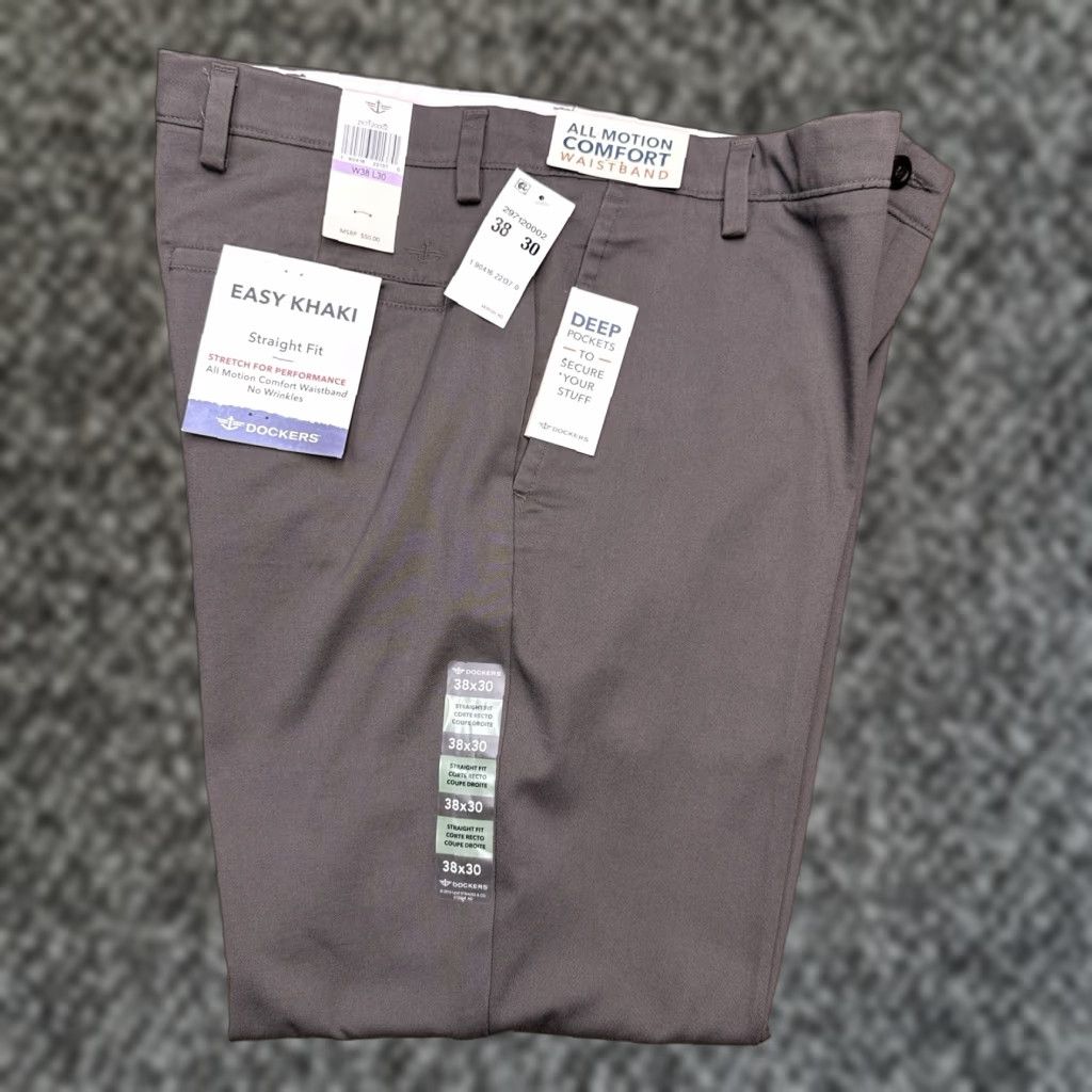 Dockers VINTAGE is not applicable; title: DOCKERS Pants Khakis 38x30 Tan Straight Fit Stretch Regular Mens Brown Cotton Blend Modern Workwear Casual Pants Size US 38 / EU 54 - 1 Thumbnail