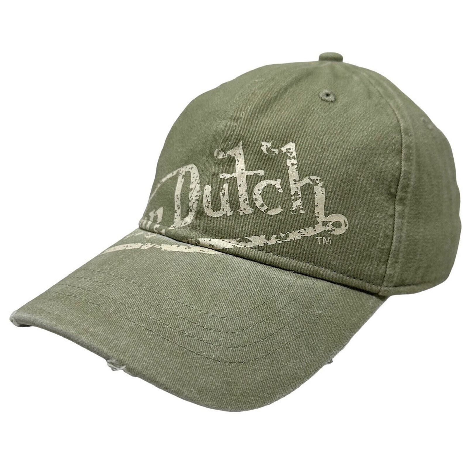 Von Dutch Von Dutch Strapback Hat Washed Green Sage Distressed Dad Cap Size ONE SIZE - 1 Thumbnail