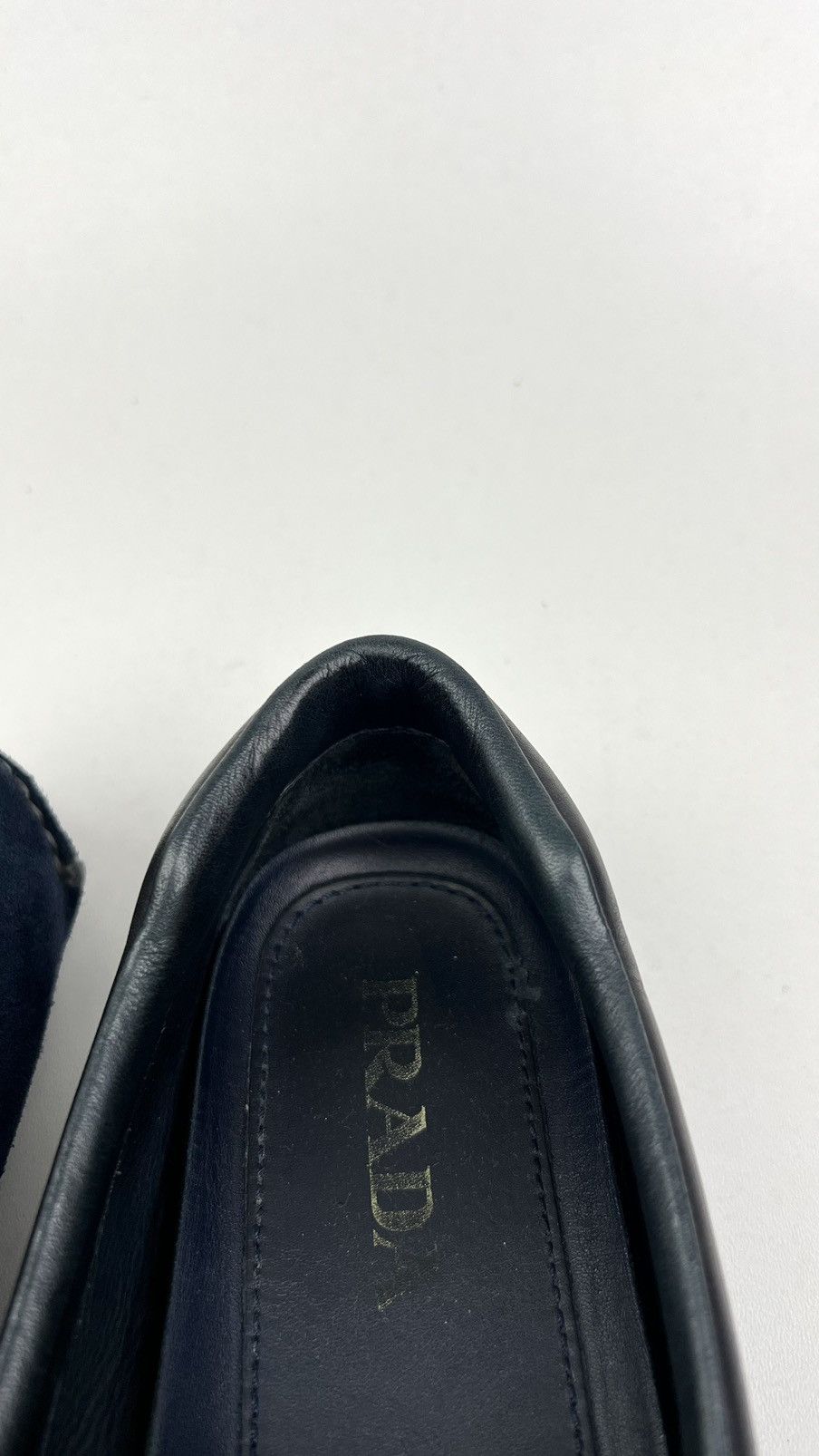 Prada PRADA Loafers Suede Penny Shoes Logo Dark Blue Men’s 2DD116 Size US 8 / EU 41 - 15 Thumbnail