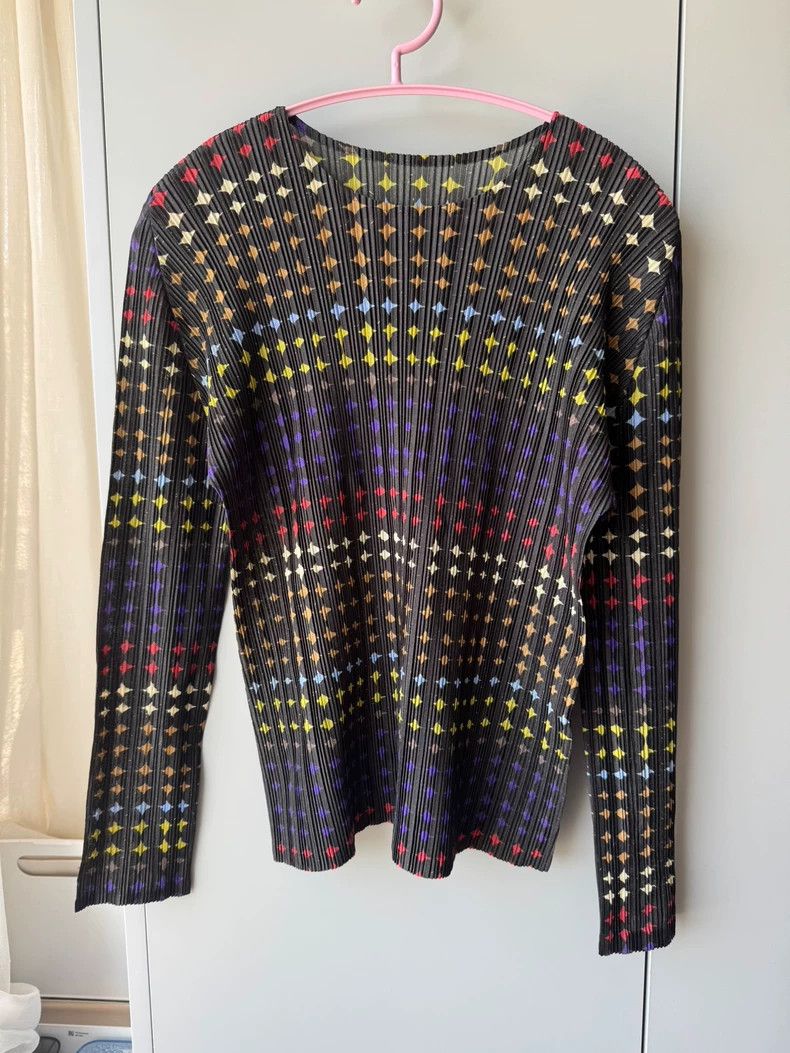 Issey Miyake Vintage Pleats Please Star Print Long Sleeve - dmc Size US M / EU 48-50 / 2 - 1 Thumbnail