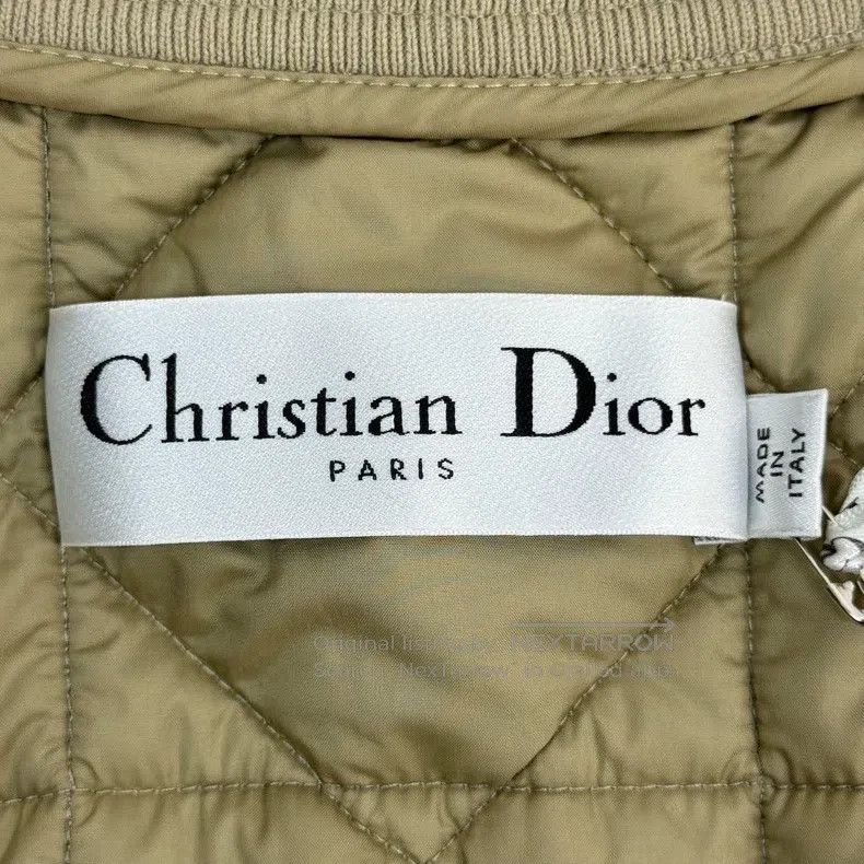 Dior Dior Khaki embroidered bee plaid flight jacket cotton clot Size S / US 4 / IT 40 - 5 Thumbnail