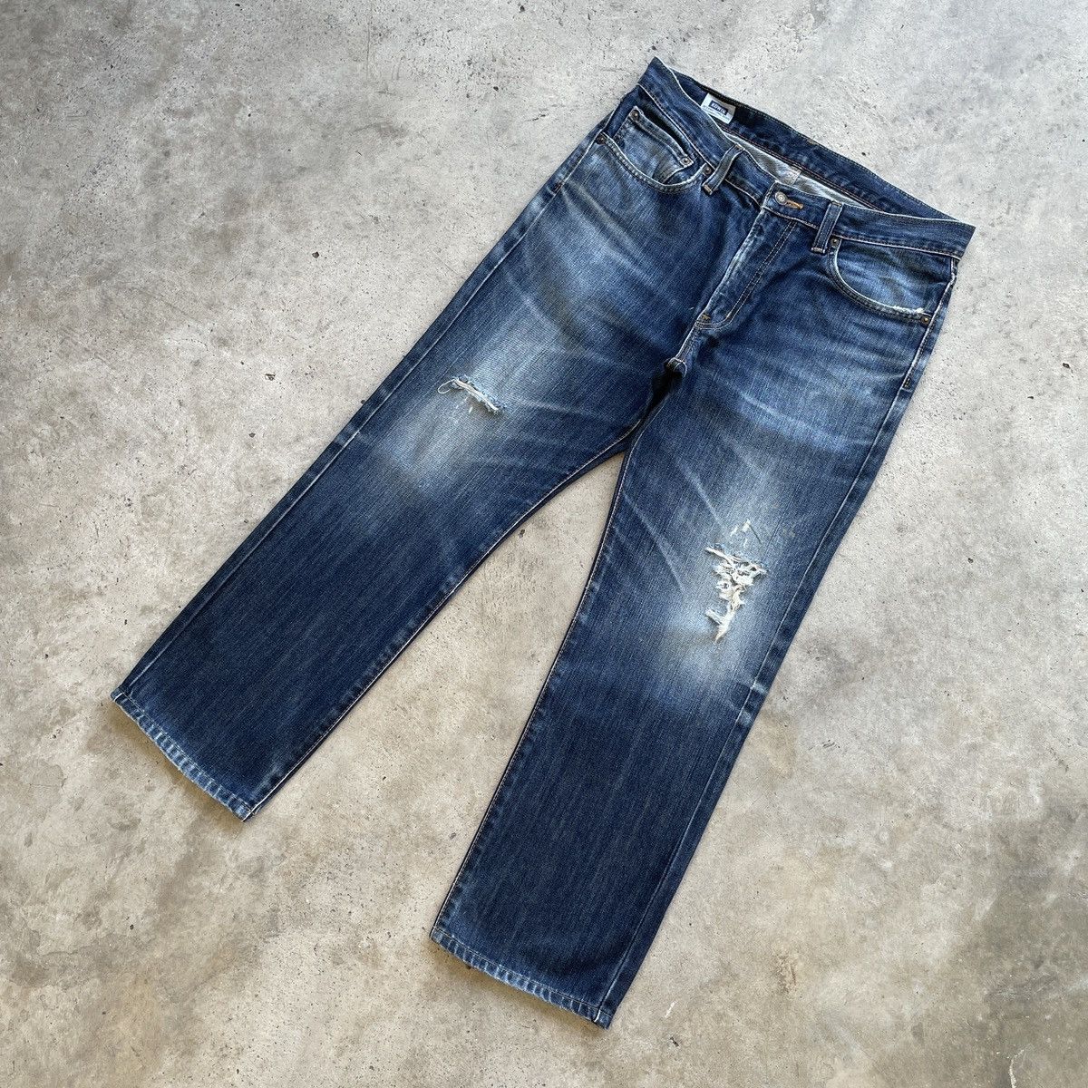 Edwin × Jean Vintage Edwin Made In Japan Distressed Faded Jeans Pants W33 Size US 33 - 2 Thumbnail