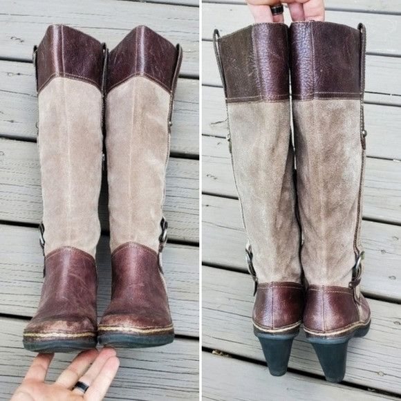 Naturalizer Naturalizer N5 Dayton Dandy Brown Leather Tan Suede Boots Size US 8 / IT 38 - 4 Thumbnail