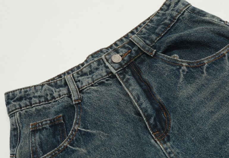 Vintage Retro casual loose-fitting vintage washed curved jeans Size US 32 / EU 48 - 3 Thumbnail