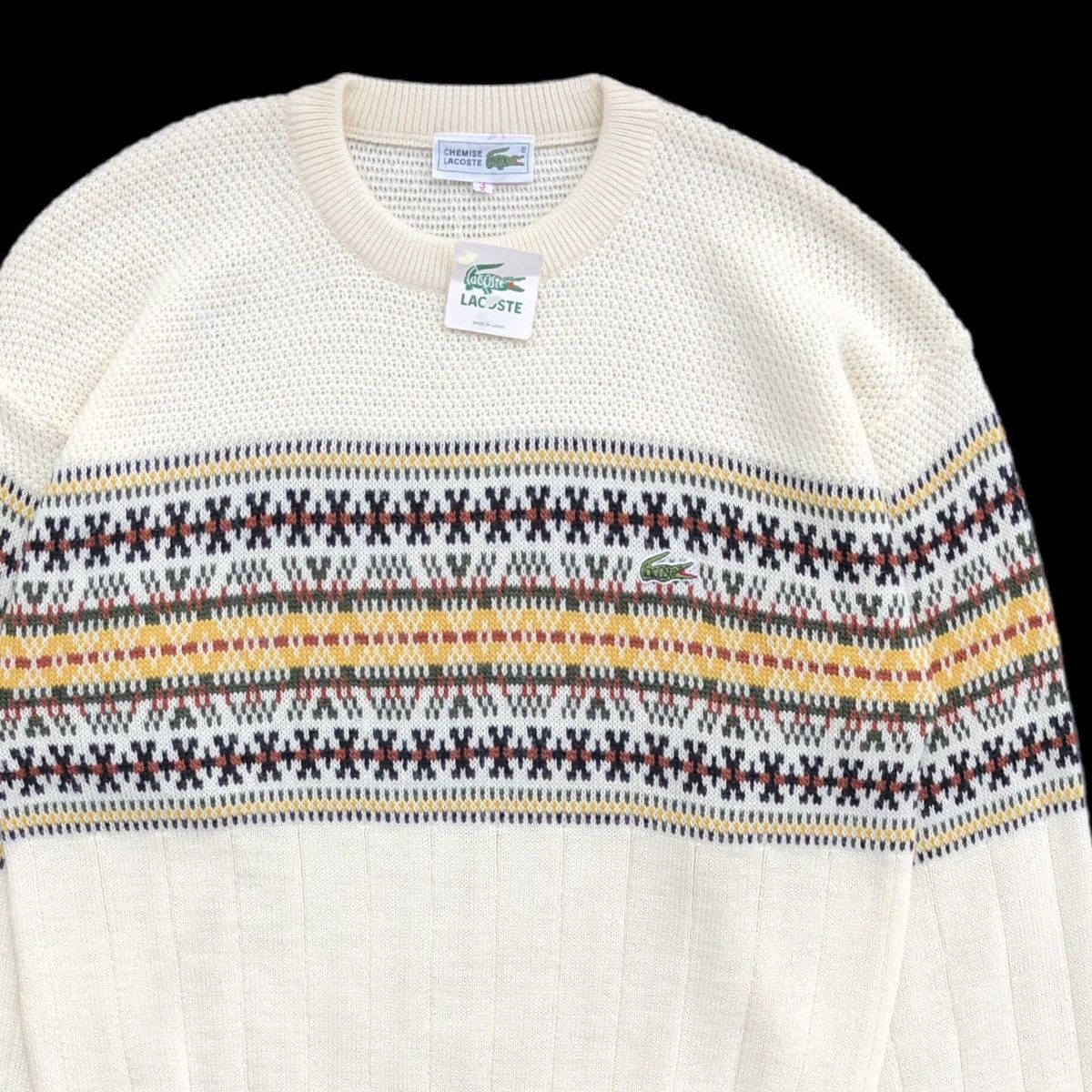 Lacoste Vintage Lacoste Knitted Sweatshirt Made In Japan 🇯🇵 Size US M / EU 48-50 / 2 - 3 Thumbnail