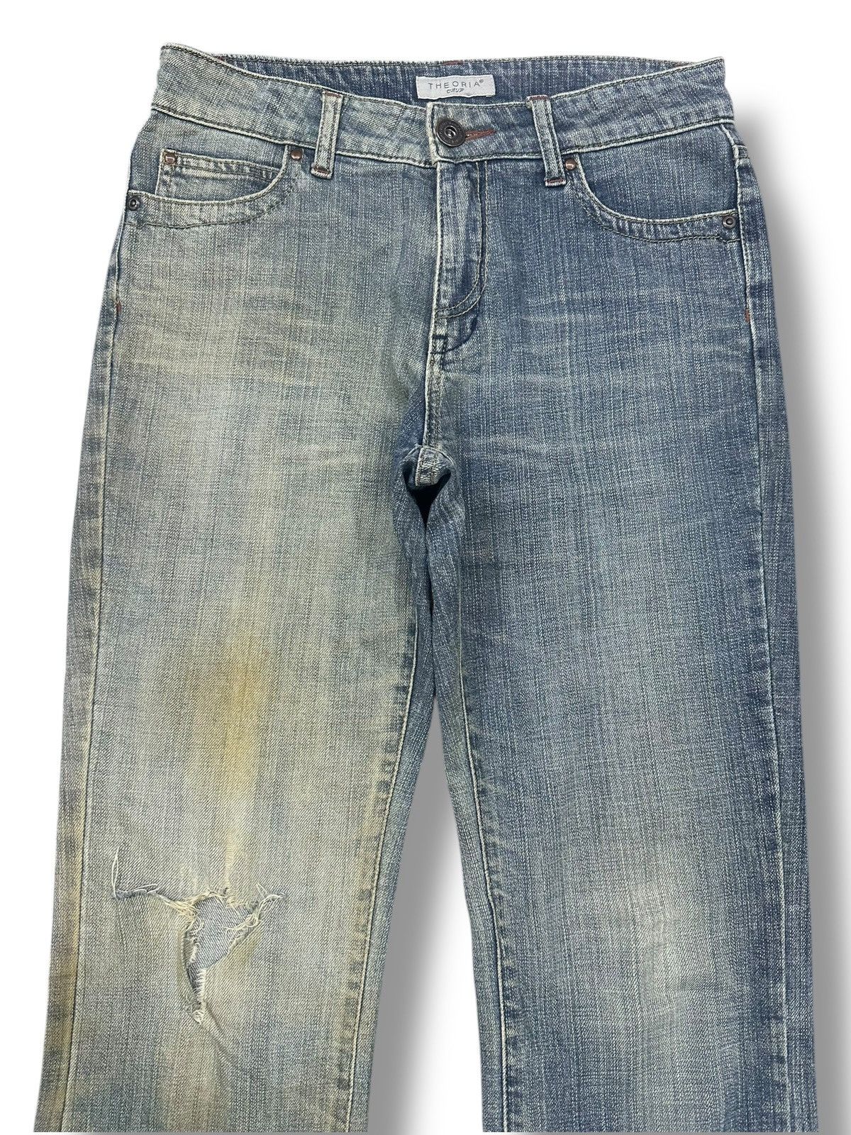 Japanese Brand Vintage Theoria Jeans With Flare Wideleg Style Faded Wash Size US 30 / EU 46 - 3 Thumbnail