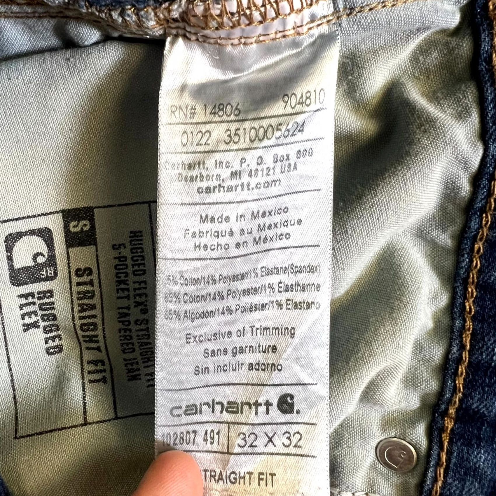 Carhartt Carhartt Mens Jeans Blue Denim 32x32 Rugged Flex Straight Fit 5-Pocket Workwear Jeans Size US 32 / EU 48 - 6 Thumbnail