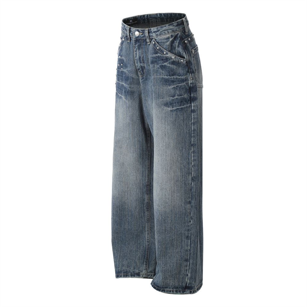 Japanese Brand × Jean American men's straight loose rivet washed jeans Size US 32 / EU 48 - 2 Thumbnail